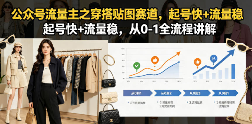 公众号流量主之穿搭贴图赛道，起号快+流量稳，从0-1全流程讲解-皮皮网创