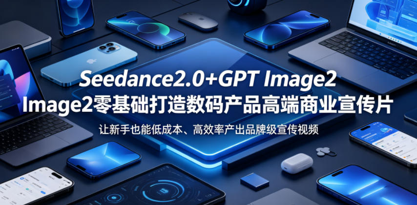 Seedance2.0+GPT Image2零基础打造数码产品高端商业宣传片，让新手也能低成本、高效率产出品牌级宣传视频-皮皮网创