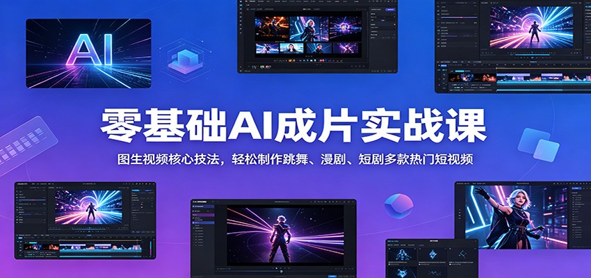 零基础AI成片实战课：图生视频核心技法，轻松制作跳舞、漫剧、短剧多款热门短视频-皮皮网创