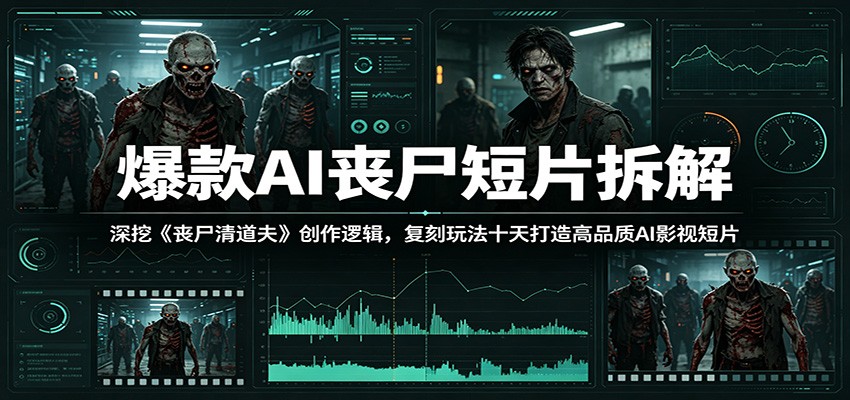 爆款AI丧尸短片拆解：深挖《丧尸清道夫》创作逻辑，复刻玩法快速打造高品质AI影视短片-皮皮网创
