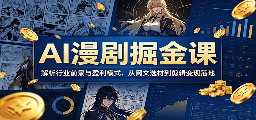 AI漫剧掘金课：解析行业前景与盈利模式，从网文选材到剪辑变现落地-皮皮网创