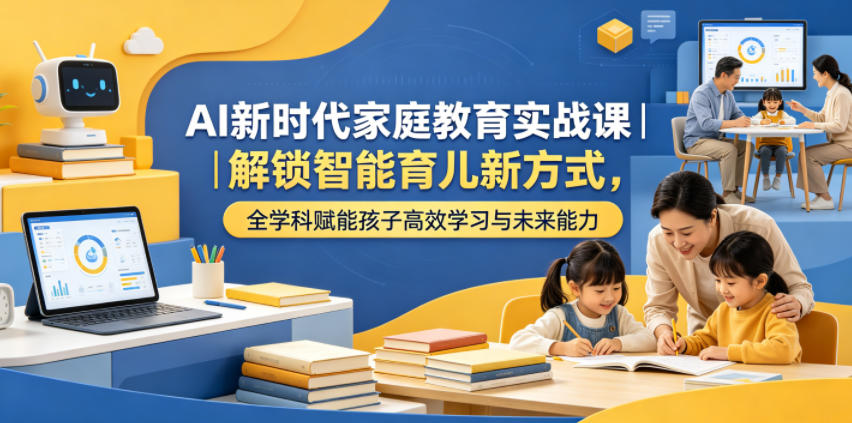 AI新时代家庭教育实战课｜解锁智能育儿新方式，全学科赋能孩子高效学习与未来能力-皮皮网创