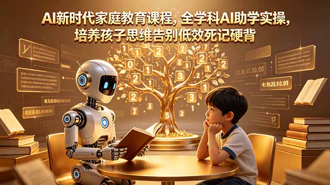 AI新时代家庭教育课程，全学科AI助学实操，培养孩子思维告别低效死记硬背-皮皮网创