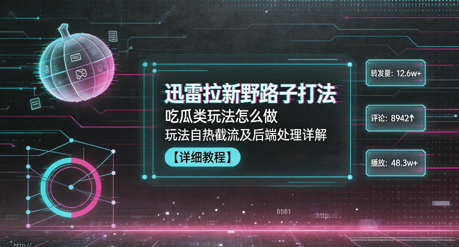 迅雷拉新野路子打法，吃瓜类玩法怎么做，玩法自热截流及后端处理详解-皮皮网创
