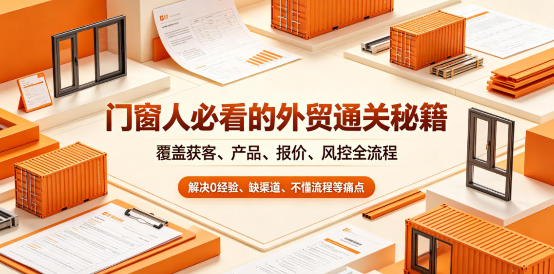 门窗人必看的外贸通关秘籍,块覆盖获客、产品、报价、风控全流程,解决0经验、缺渠道、不懂流程等痛点-皮皮网创