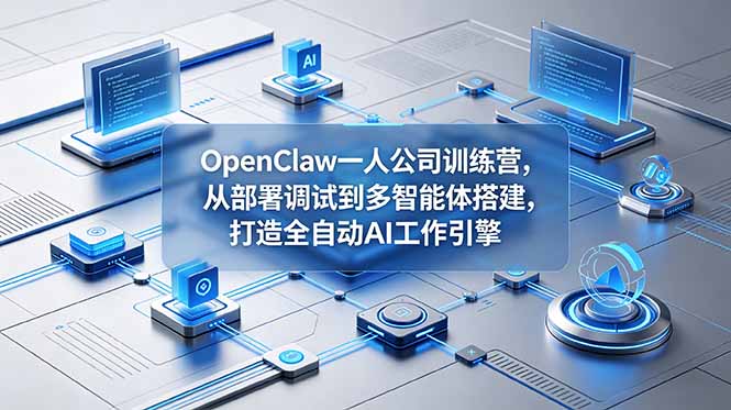 OpenClaw 一人公司训练营,从部署调试到多智能体搭建,打造全自动 AI 工作引擎-皮皮网创