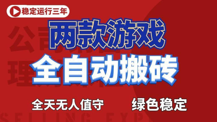 海外游戏全自动搬砖,日入1k+,全天无人值守,绿色稳定!【揭秘】-皮皮网创