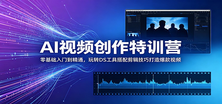 AI视频创作特训营：零基础入门到精通，玩转DS工具搭配剪辑技巧打造爆款视频-皮皮网创