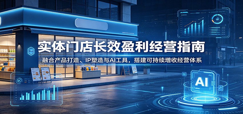 实体门店长效盈利经营指南:融合产品打造、IP塑造与AI工具,搭建可持续增收经营体系-皮皮网创
