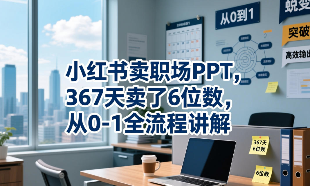 小红书卖职场PPT，367天卖了6位数，从0-1全流程讲解-皮皮网创