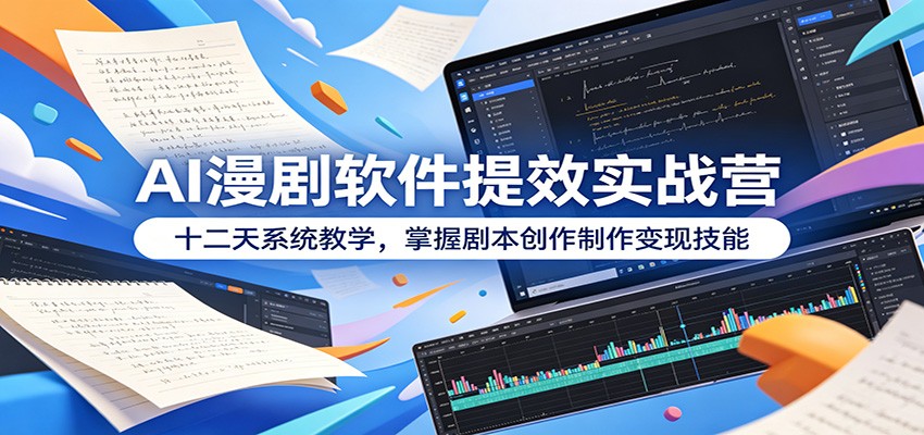 AI漫剧软件提效实战营:十二天系统教学,掌握剧本创作制作变现技能-皮皮网创