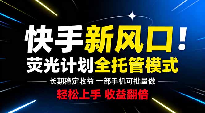 快手新风口来了!一部手机即可操作,很多人已经开始批量放大收益-皮皮网创