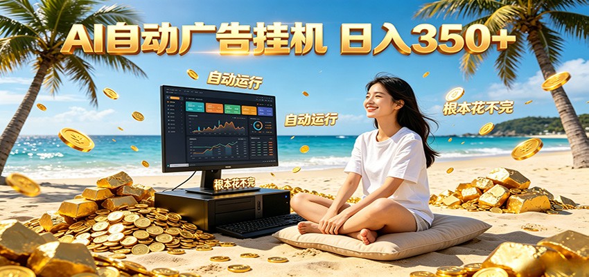 AI自动广告挂机 日入350+ 真正做到躺赚式变现,根本花不完!-皮皮网创
