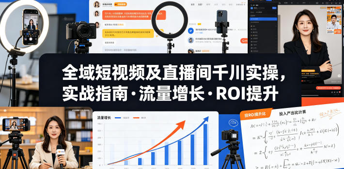 全域短视频及直播间千川实操，实战指南·流量增长·ROI提升(更新)-皮皮网创