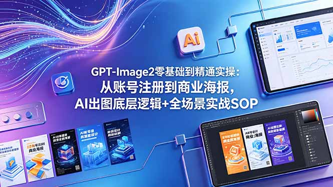 GPT-Image2零基础到精通实操:从账号注册到商业海报,AI出图底层逻辑+全场景实战SOP-皮皮网创