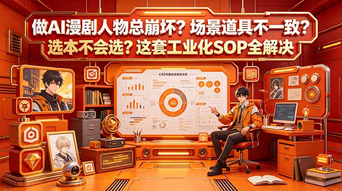 做AI漫剧人物总崩坏?场景道具不一致?选本不会选?这套工业化SOP全解决 (更新-皮皮网创