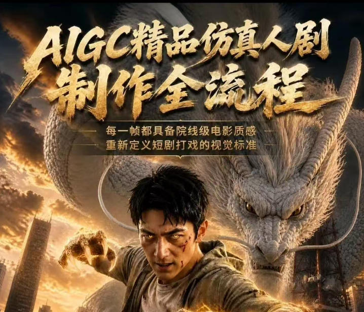 AIGC精品仿真人剧豢龙人全流程制作解析2026，国风仿真人创作+打斗剧情+人设编排，一站式AI短剧入门-皮皮网创