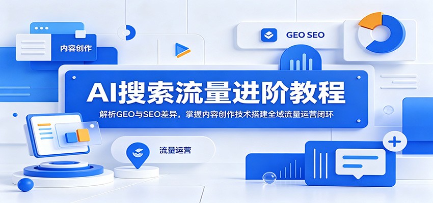 AI搜索流量进阶教程:解析GEO与SEO差异,掌握内容创作技术搭建全域流量运营闭环-皮皮网创