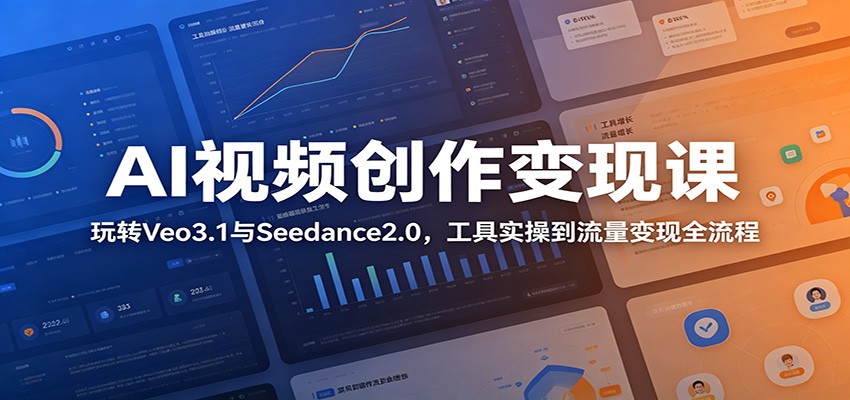 AI视频创作变现课：玩转Veo3.1与Seedance2.0，工具实操到流量变现全流程-皮皮网创