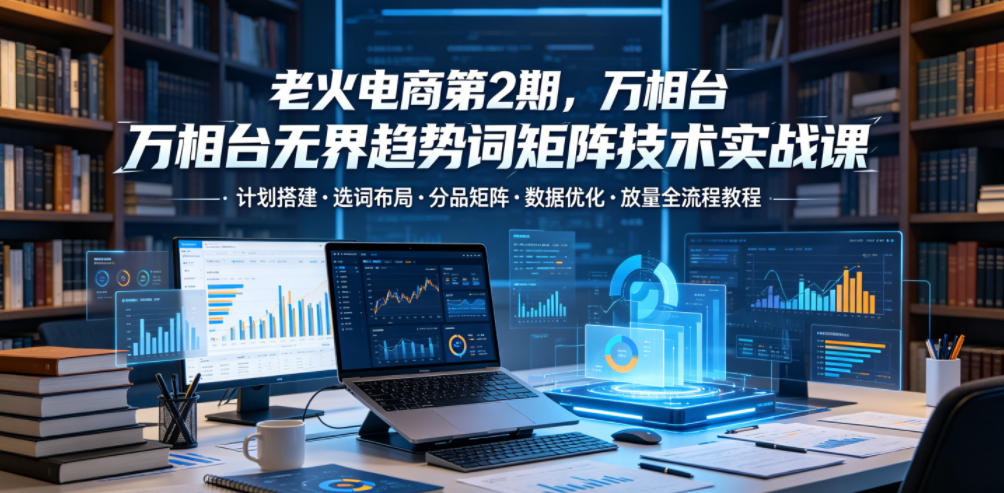老火电商第2期，万相台无界趋势词矩阵技术实战课，计划搭建・选词布局・分品矩阵・数据优化・放量全流程教程-皮皮网创