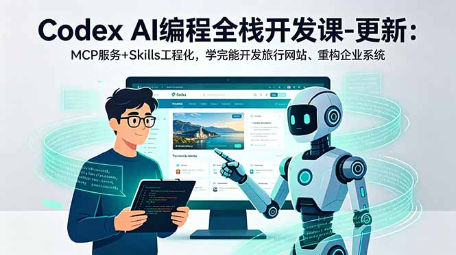 Codex AI编程全栈开发课-更新：MCP服务+Skills工程化，学完能开发旅行网站、重构企业系统-皮皮网创