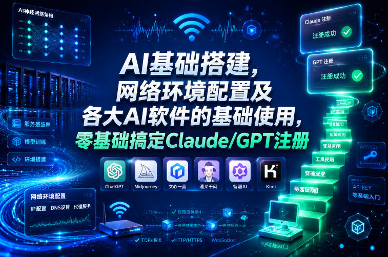AI基础搭建,网络环境配置及各大AI软件的基础使用,零基础搞定Claude/GPT注册-皮皮网创