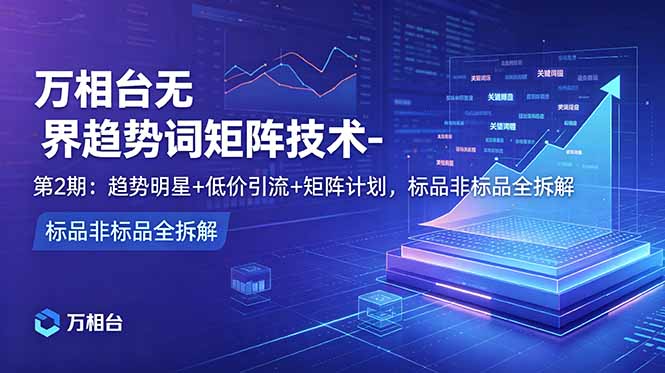 万相台无界趋势词矩阵技术-第2期:趋势明星+低价引流+矩阵计划,标品非标品全拆解-皮皮网创