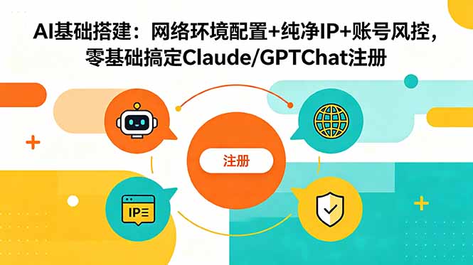 AI基础搭建:网络环境配置+纯净IP+账号风控,零基础搞定Claude/GPTChat注册-皮皮网创