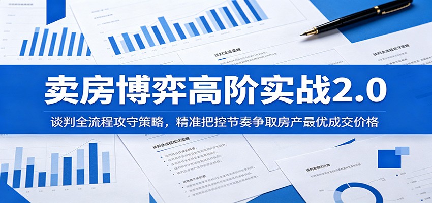 卖房博弈高阶实战2.0:谈判全流程攻守策略,精准把控节奏争取房产最优成交价格-皮皮网创