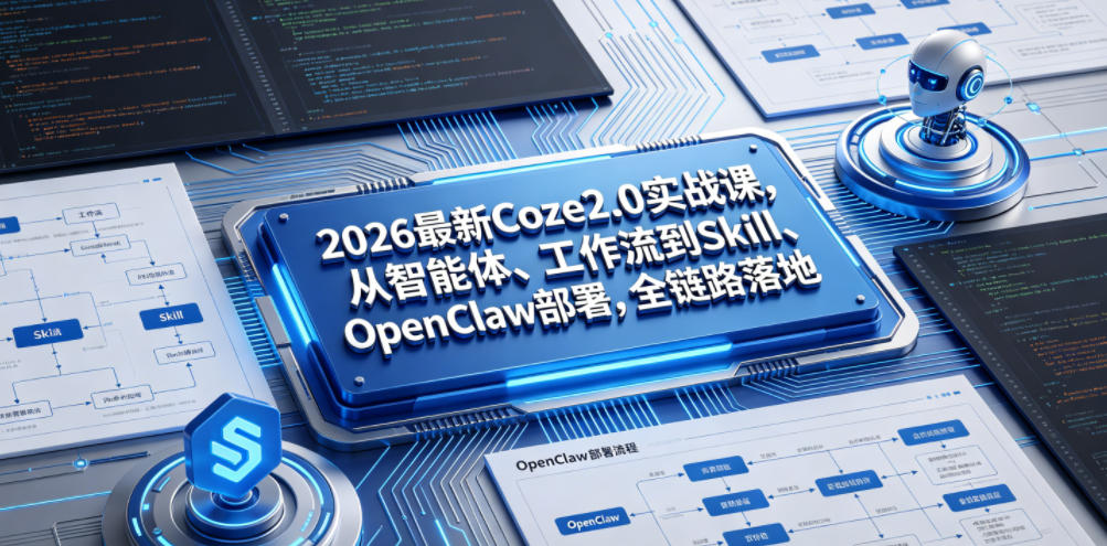 2026最新Coze2.0实战课，从智能体、工作流到Skill、OpenClaw部署，全链路落地-皮皮网创