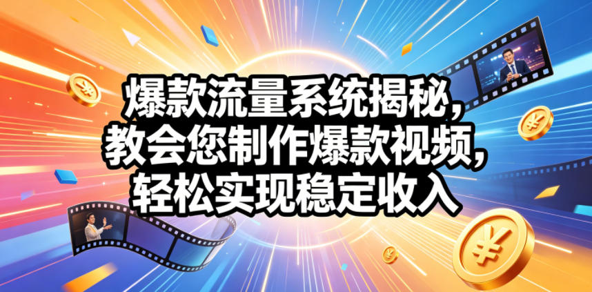 爆款流量系统揭秘,教会您制作爆款视频,轻松实现稳定收入【原创双语字幕】-皮皮网创