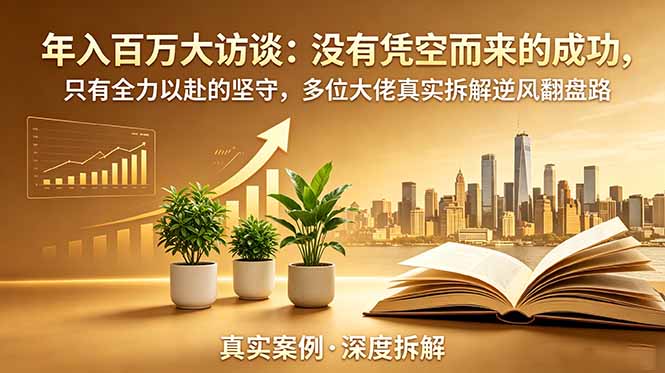 年入百万大访谈-更新:没有凭空而来的成功,只有全力以赴的坚守,多位大佬真实拆解逆风翻盘路-皮皮网创