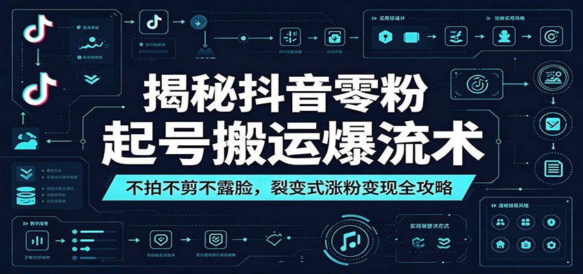 揭秘抖音零粉起号搬运爆流术:不拍不剪不露脸,裂变式涨粉变现全攻略-皮皮网创