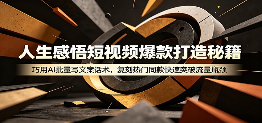 人生感悟短视频爆款打造秘籍:巧用A 批量写文案话术,复刻热门同款快速突破流量瓶颈-皮皮网创