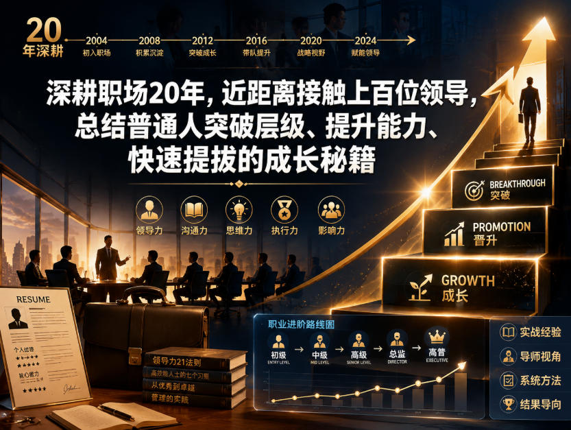 付费文章：深耕职场20年，近距离接触上百位领导，总结普通人突破层级、提升能力、快速提拔的成长秘籍(全网独家干货)-皮皮网创