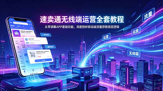 速卖通无线端运营全套教程,从零讲解APP基础功能,深度剖析移动端流量获取底层逻辑-皮皮网创