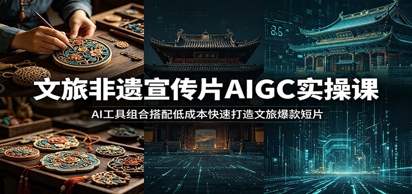 文旅非遗宣传片AIGC实操课:AI工具组合搭配低成本快速打造文旅爆款短片-皮皮网创