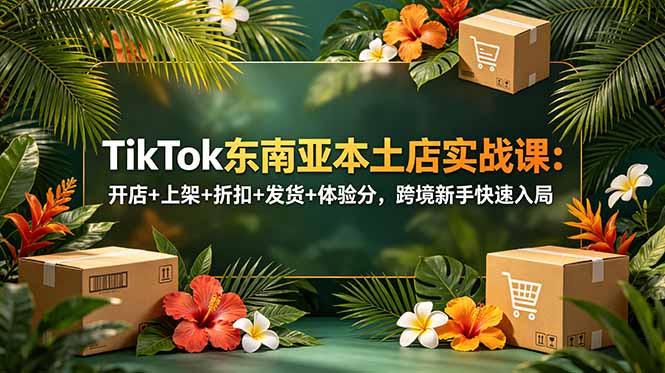 TikTok东南亚本土店实战课:开店+上架+折扣+发货+体验分,跨境新手快速入局-皮皮网创