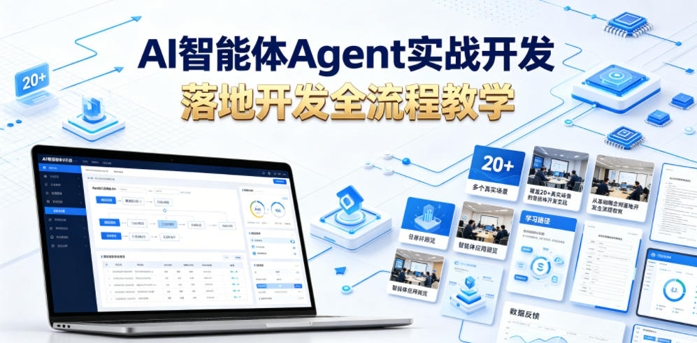 AI智能体Agent实战开发,覆盖20+真实场景的智能体开发实战,从基础概念到落地开发全流程教学-皮皮网创