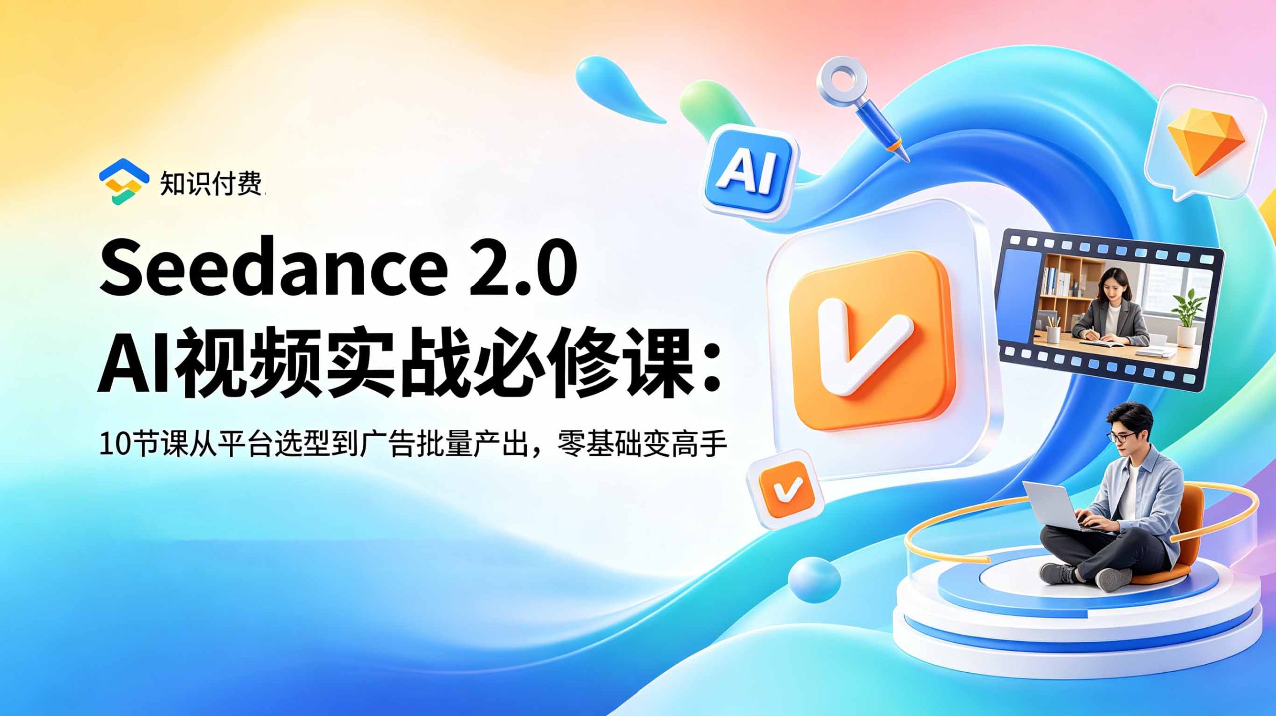 Seedance 2.0 AI视频实战必修课：10节课从平台选型到广告批量产出，零基础变高手-皮皮网创