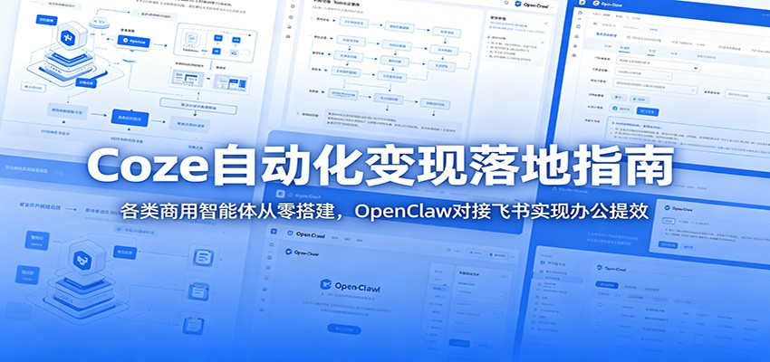 Coze自动化变现落地指南：各类商用智能体从零搭建，OpenClaw对接飞书实现办公提效-皮皮网创