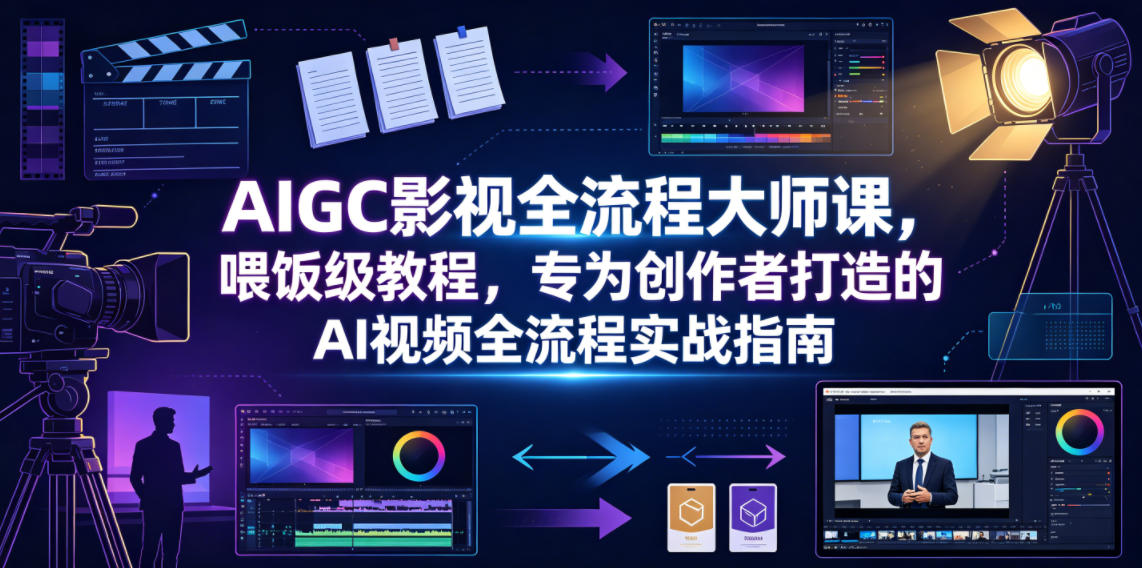 AIGC影视全流程大师课，喂饭级教程，专为创作者打造的AI视频全流程实战指南-皮皮网创