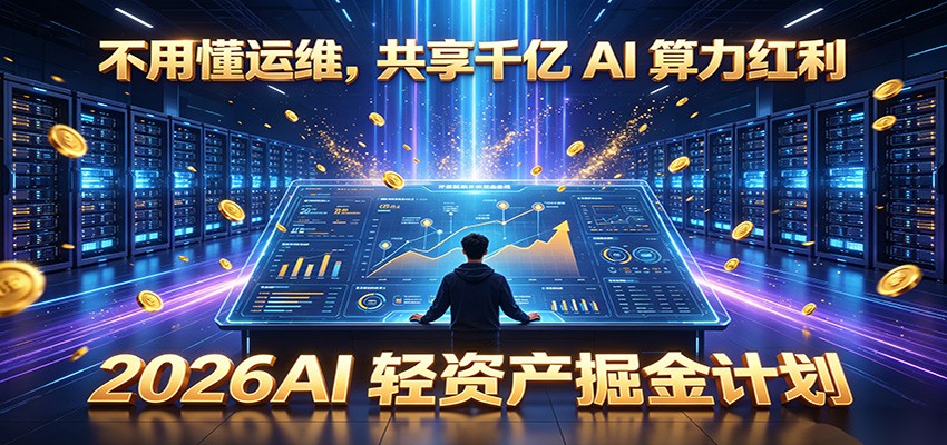 不用懂运维，共享千亿 AI 算力红利，2026AI 轻资产掘金计划-皮皮网创