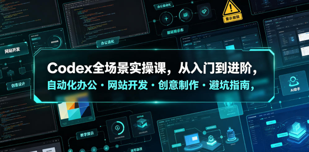 Codex全场景实操课，从入门到进阶，自动化办公・网站开发・创意制作・避坑指南，全流程教学-皮皮网创