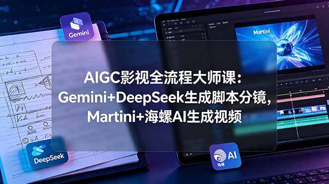 AIGC影视全流程大师课:Gemini+DeepSeek生成脚本分镜,Martini+海螺AI生成视频-皮皮网创