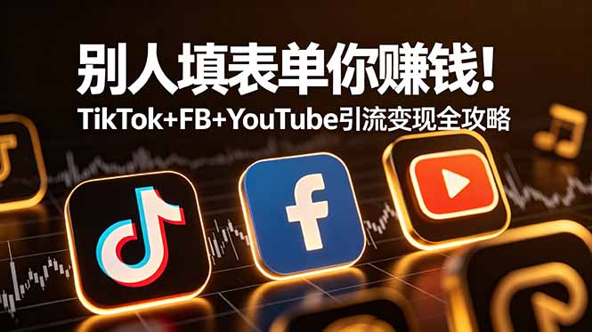 别人填表单你赚钱!TikTok+FB+YouTube 引流变现全攻略【原创双语字幕】-皮皮网创