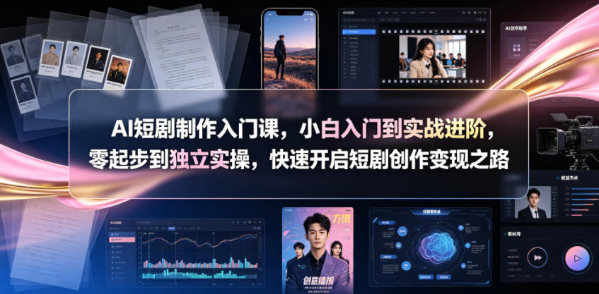 AI短剧制作入门课，小白入门到实战进阶，零起步到独立实操，快速开启短剧创作变现之路-皮皮网创