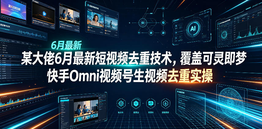 某大佬6月最新短视频去重技术,覆盖可灵即梦快手Omni视频号生视频去重实操-皮皮网创