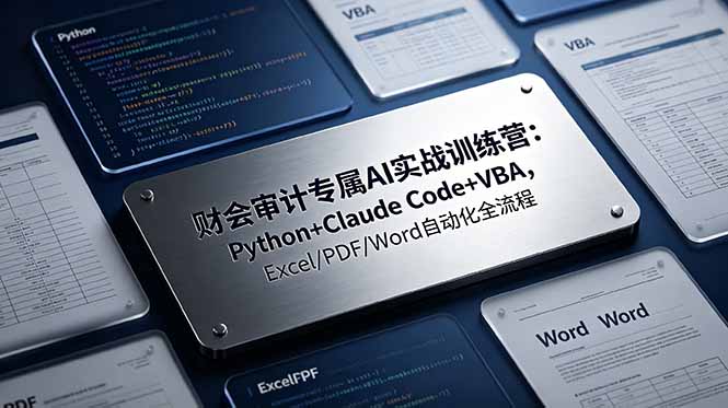 财会审计专属 AI实战训练营:Python+Claude Code+VBA,Excel/PDF/Word自动化全流程-皮皮网创
