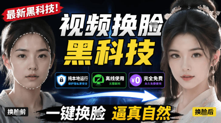 AI人工智能如此夸张？一键视频换Lian黑科技，纯本地离线运行，本地视频换Lian娱乐工具，AI FaceSwap-皮皮网创